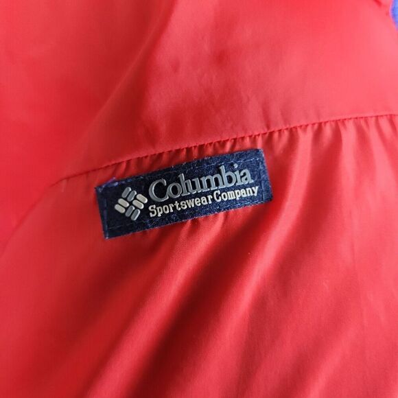 Columbia Jacket Mens XL Red Blue Color Block VTG Bomber Retro Reversible Quilted - Picture 6 of 13